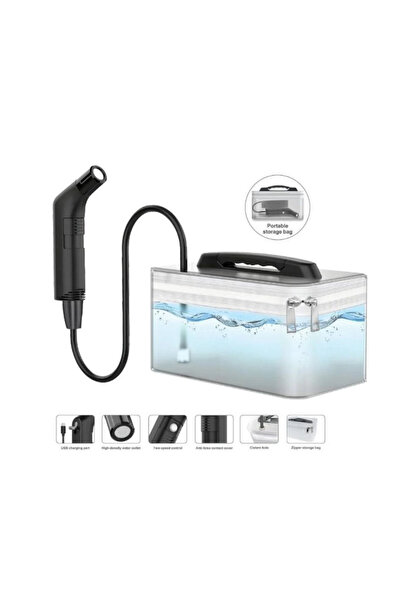 DLC شطاف المسافر المحمول سعة 2.3 لتر مع خرطوم 120 سم للاستخدامات الخارجية وال...