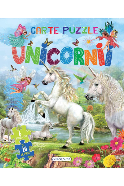 GIRASOL Carte cu 6 puzzle-uri - Unicornii