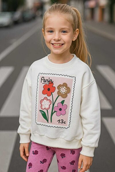 kidsense طقم بناتي منسوج بتفاصيل زهور