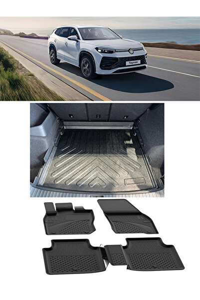 Sahler Volkswagen Tayron 2025 ve Sonrası 4.5D Paspas Rizline 3D ALT Bagaj Hav...