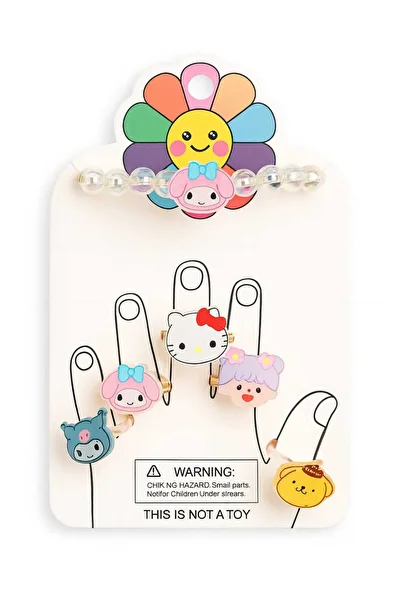 Eva Rose 3-6 Years Old 6-Piece Girls' Ring Bracelet Set Girls' Bracelet Girls' Jewelry Set Girls' Ring