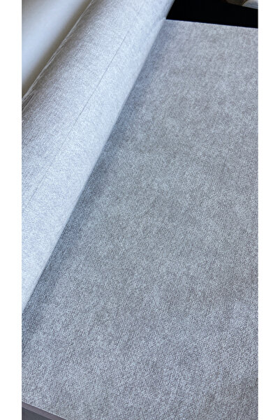 KOÇ YAPI DEKOR Tutkal hediye 16 m2 ithal açık gri kumaş dokulu keten desen silinebilir