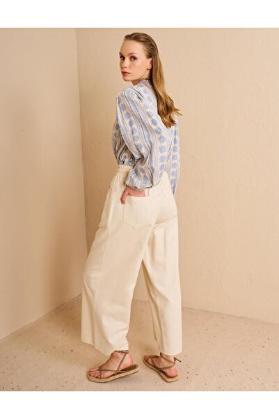 Kayra Marine Fit Kanvas Pantolon KA KY-B25-79065 - Krem