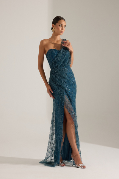 BETTY & SAM ELEANOR PETROL MAVİSİ ELBİSE