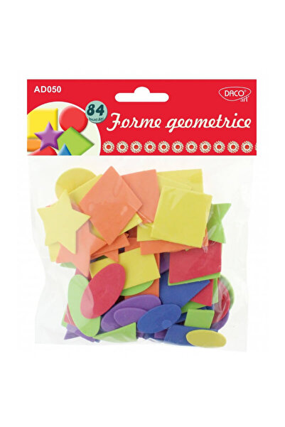 daço Γεωμετρικά σχήματα από πολύχρωμο αφρώδες χαρτόνι, 84 τεμάχια/σετ