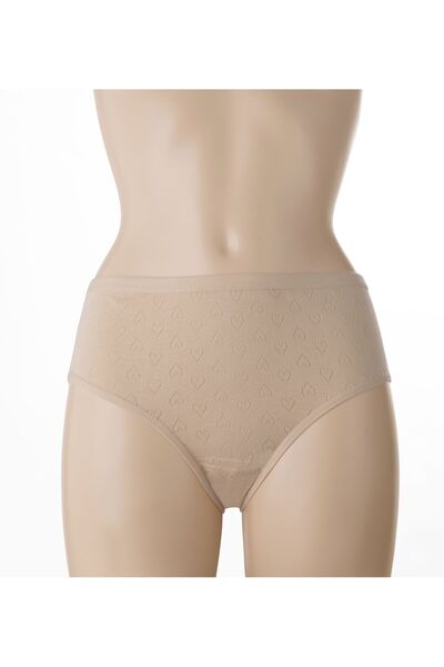 Quatarze Yildiz 6 Pack 100% Cotton Heart Jacquard Bato Panties Q3590