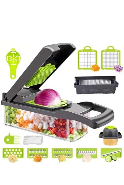 Denx مفرمة خضراوات، مفرمة بصل احترافية، مفرمة طعام متعددة الوظائف 15 في 1