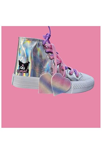 ECCAdesing Hologram Heart Two Lace-Up Protection Printed Children's Shoes and Sneakers