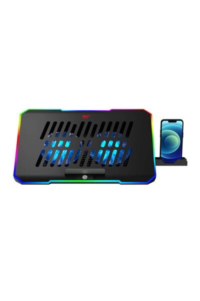 Havit Cooler laptop ajustabil Havit, 10-16", RGB, 2xUSB, negru, F2069