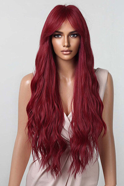 WildFashion Red wig, long hair PER136-3838