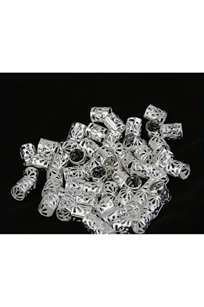 LORESİMA AKSESUAR Silver Color Model g Hair Cubes 10 Pieces