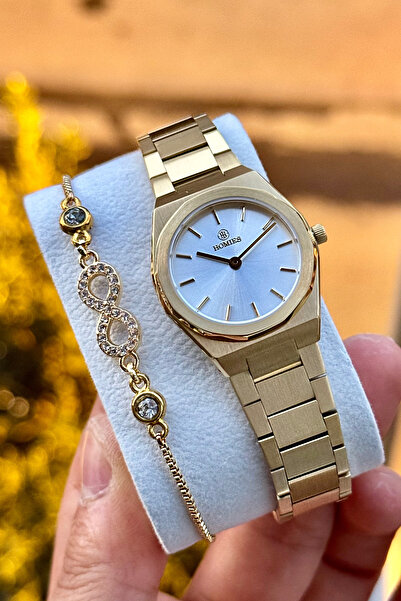 Homies Women's Wristwatch Case Cord Steel Thin Case 5Atm Waterproof with Gift Box and Bracelet Gift.