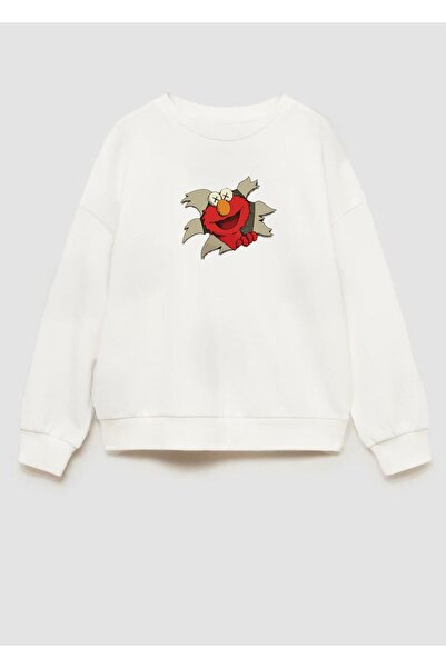 Monila Erkek Çocuk Kurabiye Canavarı Baskılı 3 İplik Pamuklu Sweatshirt