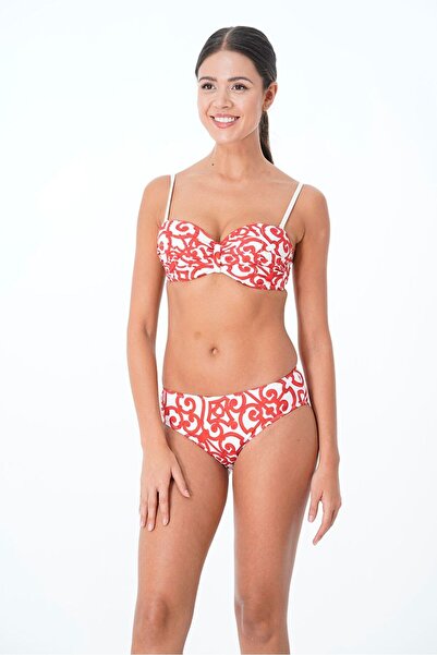 Sunsurf kırmızı beyaz deseni bikini takım