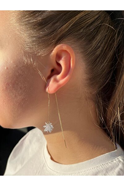 Candy Nuveria Lumière – Işığın Zarafeti Sallantılı Altın Kaplama Küpe