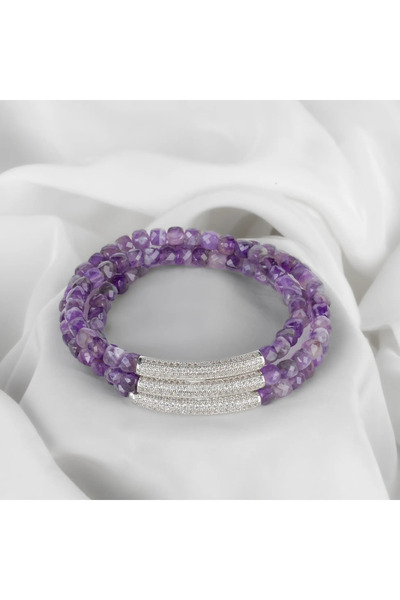 MORPHORA سوار مسبحة أميريا من حجر الجمشت