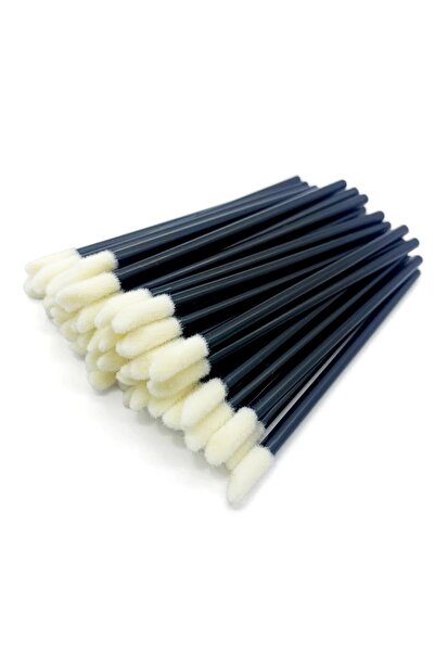 Choice3 50 قطعة سوداء 50 قطعة فرشاة شفاه للاستخدام مرة واحدة أداة وضع الرموش عصا ماسكارا فرشاة أحمر الشفاه عصا م