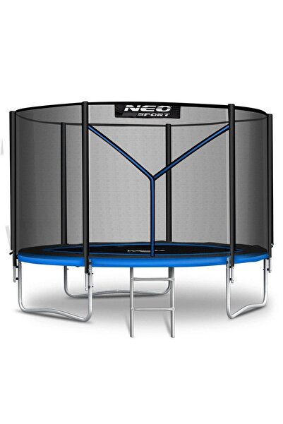 DacEnergy Trambulina de gradina, cu plasa de exterior, scara metalica, 2 trepte, 3 picioare duble, 54 arcur...