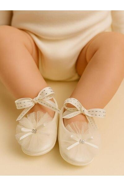 Zekids Baby Girl Tulle Bow Tie-Up Booties 0-3 Months