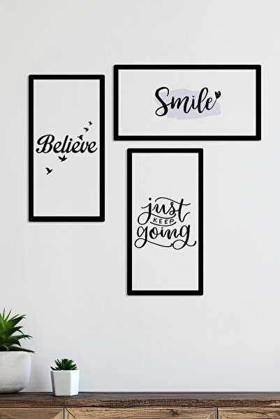 Zevahir Mobilya Dekorasyon Set de pictură MDF cu aspect de cadru din lemn, cu...