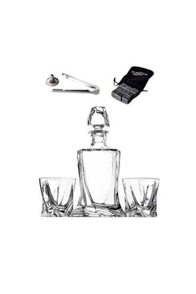 Doty Set Decantor Gallant Lemn Răsucit, 2 Pahare, Accesorii Incluse