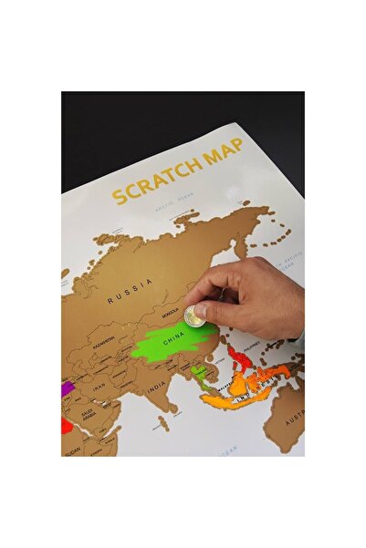 Doty Scratch-Off World Map Travel the World, 88 x 55 cm, Multicolored, Laminated Cardboard,