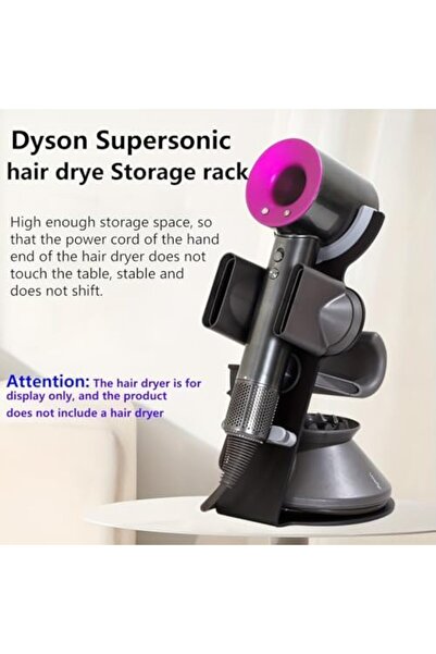 Generic Hair Dryer Stand for Dyson, Hair Dryer Attachment Organizer with Power Plug Cable Storage Stand Bath