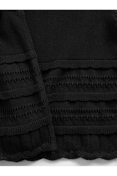 GAP KadınLinen-Blend Pointelle Crop Kazak