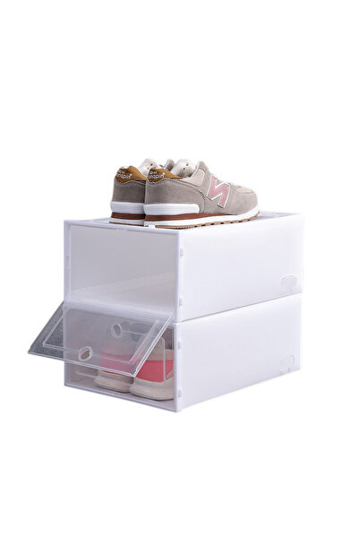 Flippy Cutie de pantofi, rabatabilă, tip sertar, plastic, stivuibilă, ușă fro...