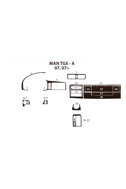 Marscockpitdesign غطاء التوربيدو TGX-Konsol للرجال 2007 22 قطعة