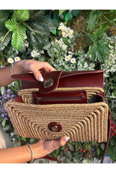 MaVaux Capri Straw Look Leather Blend Stylish Shoulder Crossbody Bag