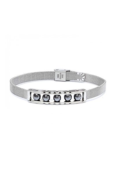 SeyCey.co Hematite Stone and Stainless Steel Bracelet |   February 14 Valenti...