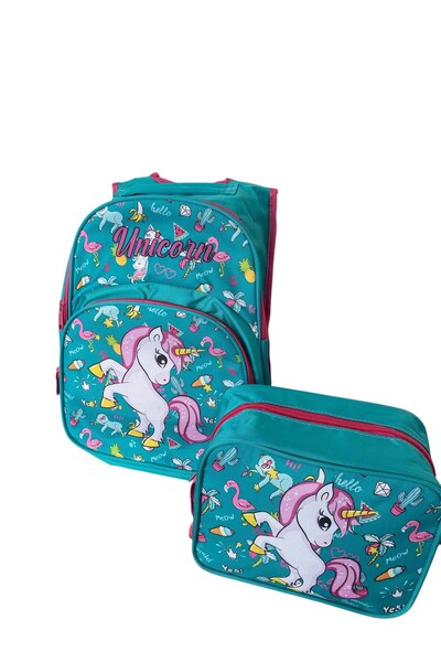 MUBX First School Bag Set of 2 Elementary School Bag Unicorn Patterned High Quality School Bag