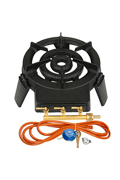 MXM Arzător din fontă SARA cu 3 valve + kit reglabil GPL RH-10 + tub flexibil 2M + 2 cleme