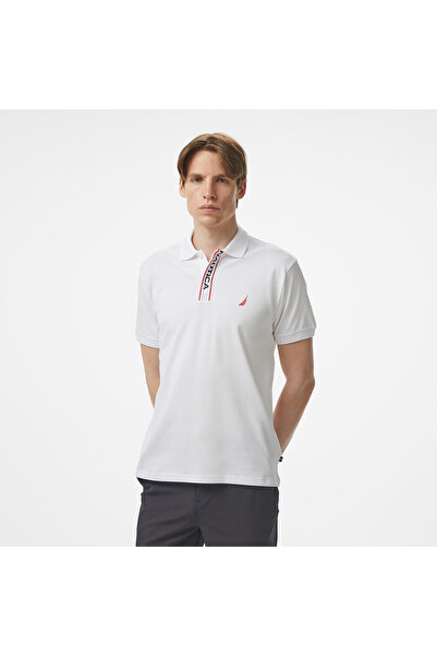 Nautica Erkek Beyaz Classic Fit Polo Yaka T-Shirt