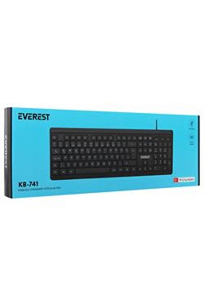 Everest KB-741Q Siyah-Gri USB 2 Metre Bakır Kablolu Usb Q Klavye