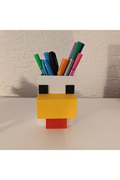 Mey3DDesign Minecraft Tavuk Kalemlik 6,5*10*5 cm. Çocukların Masasına Harika ...
