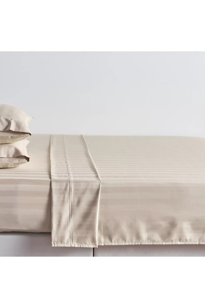 Home Centre Satin Stripe Pima Cotton Sateen 525 Thread Count Super King Flat Sheet - 260x270 cm