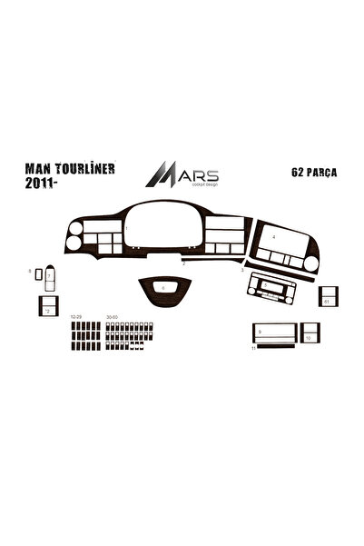 Marscockpitdesign غطاء وحدة التحكم/الغطاء التوربيدي Man Tourliner 2011-62P