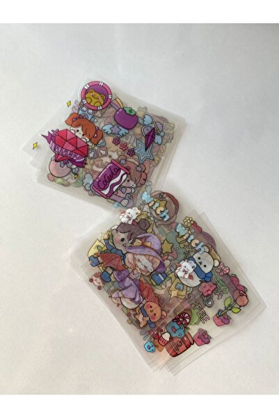 badescraft Sevimli Küçük Kızlar PET Sticker- 10 FARKLI SAYFA - Çıkartma Etiket- Defter Bilgisayar Ajanda
