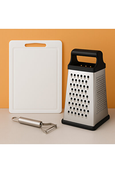 Metler Multi Titanyu Soyacak + Kesme Tahtası + Paslanmaz Rende | Pratik Hazır...