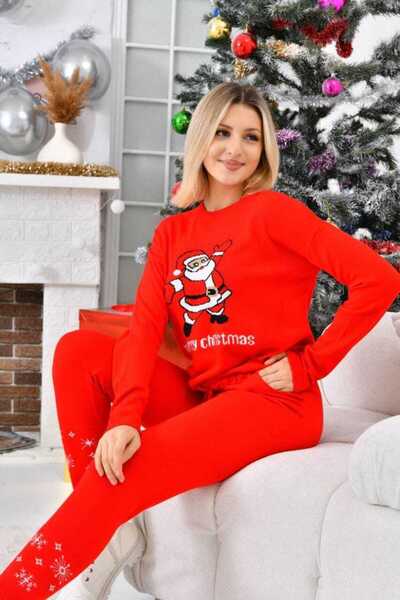 Welike Women's Knitted Set Holiday Theme Merry Christmas