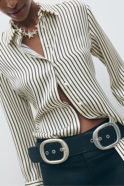 Stradivarius Basic striped satin shirt