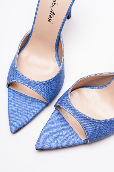 Ayakkabı Ateşi Women's Pointed Toe Thin Heeled Slippers Sona Jeans