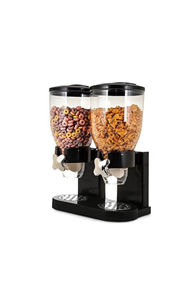 Doty DoubleBreak Dual Cereal Dispenser, 2 Compartments, 500g, Black,
