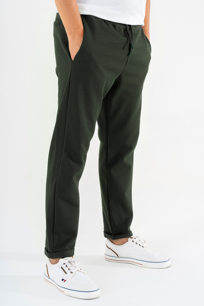 Souris Men's Khaki Jogger Sweatpants Double Leg Sports Casual Pants