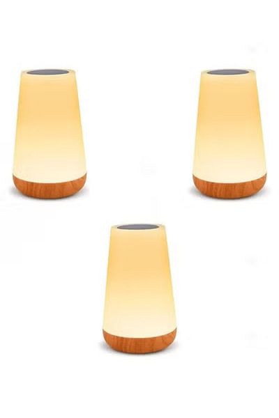 Taimi Pack of 3 Touch Lamp Night Light with Sensor Remote Control Lamps,7 Color Changing RGB