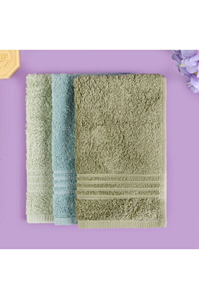 Evidea Set de prosoape Samantha din 3 piese - Mint / Khaki / Albastru - 30x50 cm