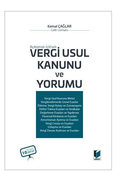 Adalet Yayınevi Vergi Usul Kanunu ve Yorumu/ÖZEL BASKILI KRAFT DEFTER HEDİYE