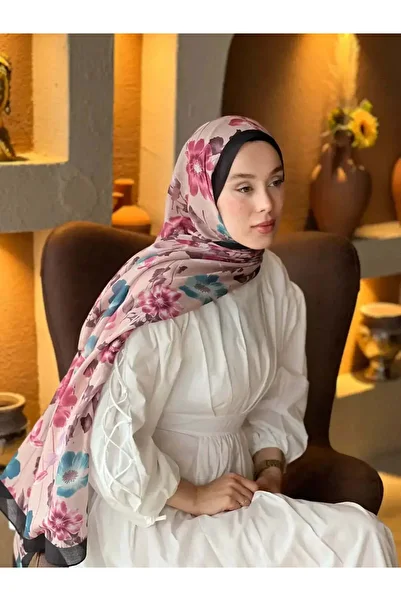 MODA Mk Fiori Pattern Lina Shawl - Black Mink